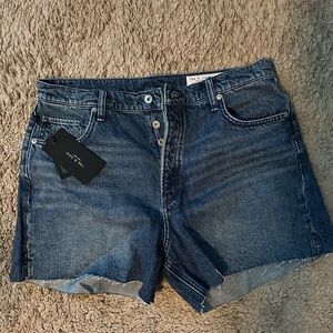 Rag & Bone Midi Denim cutoff shorts